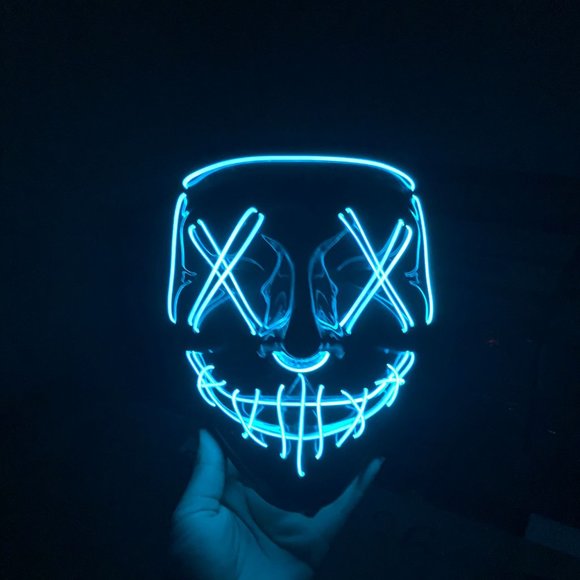 Halloween LED Light Mask Halloween Costume Supplies for Festival ICE BLUE - Picture 1 of 11